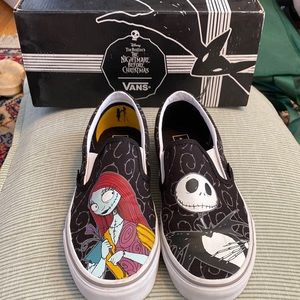 Nightmare before Christmas jack and sally slip on vans